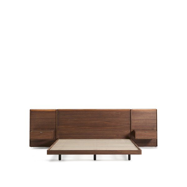 Rudos spalvos iš beržo masyvo dvigulė lova su lovos grotelėmis 160x200 cm Norlen – Kave Home-image-3