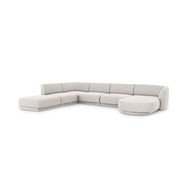 Šviesiai pilka kampinė sofa (kairysis kampas) Miley - Micadoni Home-image-3