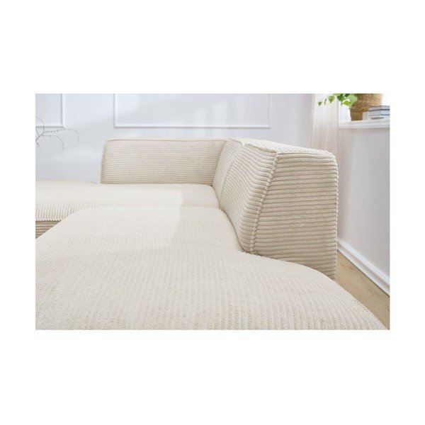 Smėlio spalvos iš kordinio velveto modulinė kampinė sofa (su kairiuoju kampu/„L“ formos) Megeve – Bobochic Paris-image-4