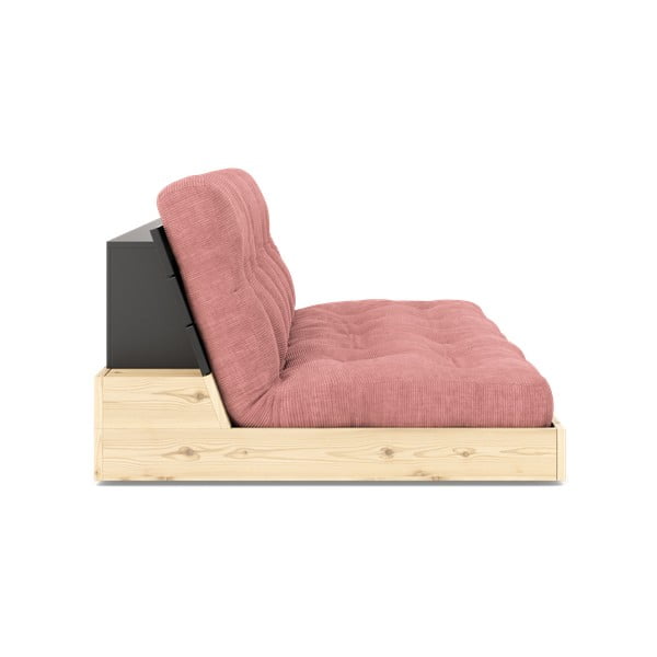 Sulankstoma sofa iš kordinio velveto rožinės spalvos 196 cm Base – Karup Design-image-3