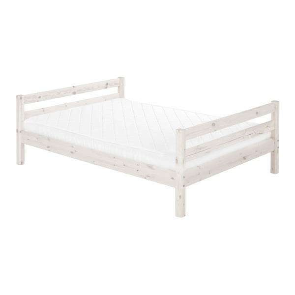 Balta vaikiška dvigulė lova iš pušies medienos Flexa Classic, 140 x 200 cm