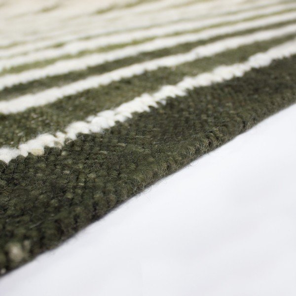 Rankų darbo žalios spalvos iš vilnos mišinio kilimas 160x230 cm Boucle Frame – Flair Rugs-image-2