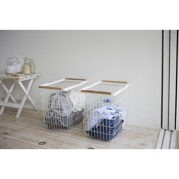 Skalbinių krepšys su buko medienos detalėmis YAMAZAKI Tosca-image-1