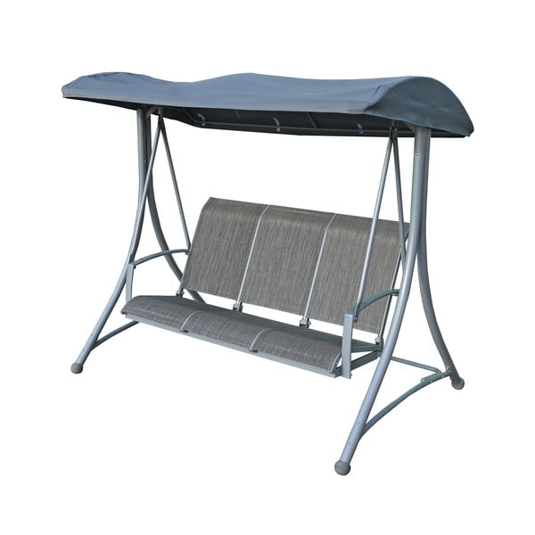 Pilkos spalvos metalinis sodo supamasis suoliukas Hollywood – Rojaplast-image-1