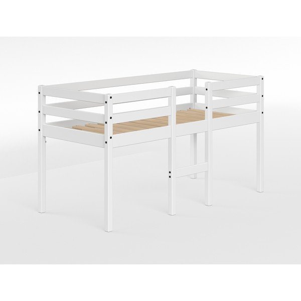 Balta pakelta lova iš pušies medienos Flexa White, 70 x 160 cm-image-2