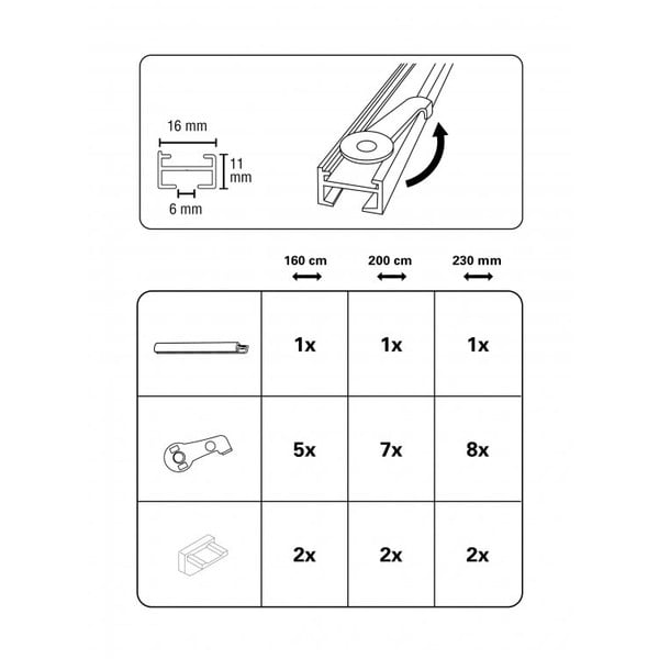 Metalinis užuolaidų bėgelis 160 cm Lucy - Gardinia-image-3
