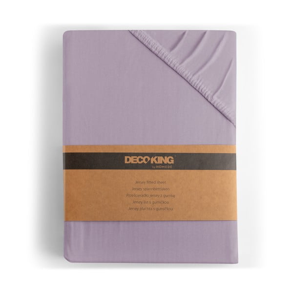 Levandų spalvos iš Jersey audinio paklodė su guma 90x200 cm Amber – Restilo-image-4