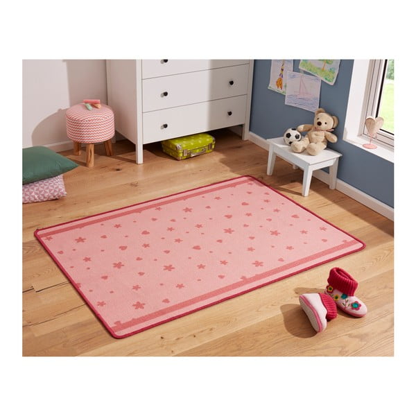 Vaikiškas rausvas kilimas "Zala Living Stars & Hearts", 100 x 140 cm-image-2