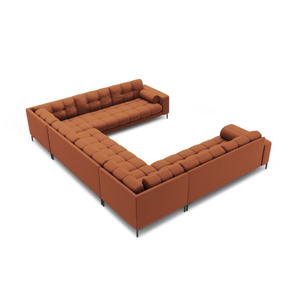 Kampinė sofa raudonos plytų spalvos („U“ formos) Bali – Cosmopolitan Design-image-4