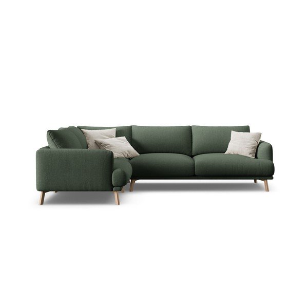 Žalios spalvos kampinė sofa (su kairiuoju kampu/su gultu) Naomi – Micadoni -image-2