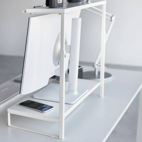 Baltos spalvos iš metalo stovas monitoriui Tower – YAMAZAKI-image-2
