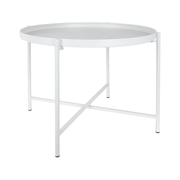 Baltos spalvos iš metalo apvalios formos kavos staliukas ø 50 cm Meseta  – Leitmotiv