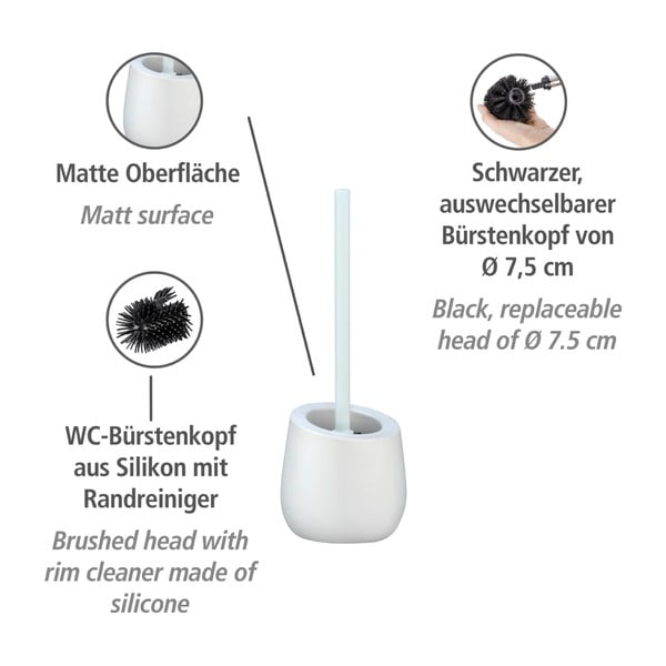 Baltas keraminis tualeto šepetys "Wenko Badi-image-3