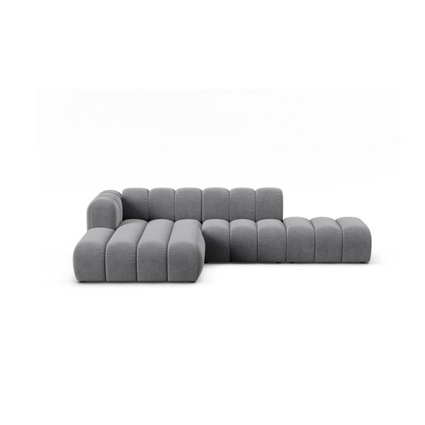 Kampinė sofa šviesiai pilkos spalvos (su kairiuoju kampu) Lupine – Micadoni Home
