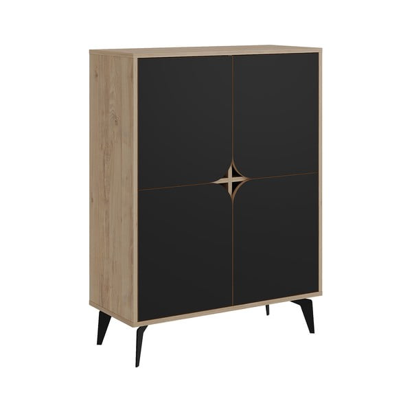 Spintelė juodos spalvos/natūralios spalvos iš ąžuolo 90x120 cm Nola – Marckeric-image-2