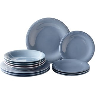 12 dalių mėlynos spalvos porcelianinių lėkščių rinkinys Villeroy & Boch Like Color Loop