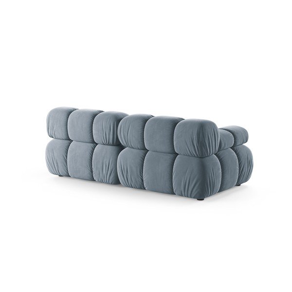 Pilkos spalvos sofa iš velveto 188 cm – Micadoni -image-2