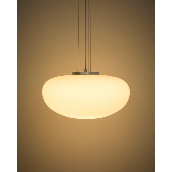 Baltos spalvos kabantis šviestuvas ø 50 cm su stiklo gaubtu Ardali – Kave Home-image-3