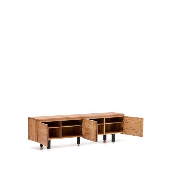 Natūralios spalvos iš akacijos masyvo TV spintelė 200x58x40 cm Uxue – Kave Home-image-3