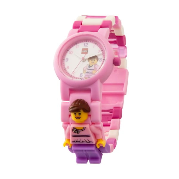 Vaikiškas rožinis laikrodis su figūrėle LEGO® Classic