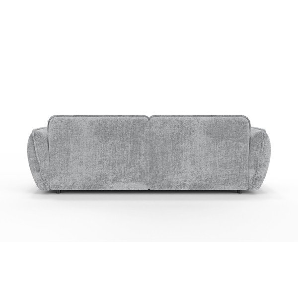 Šviesiai pilkos spalvos kampinė sofa iš šenilinio audinio (su dešiniuoju kampu/su gultu) Nelia – Ropez-image-4