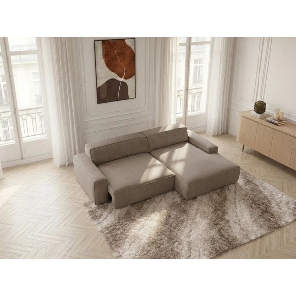 Taupe spalvos sulankstoma/ar elektrisko sēdekļa regulēšanu kampinė sofa (su dešiniuoju kampu) Abel – Bobochic Paris-image-4
