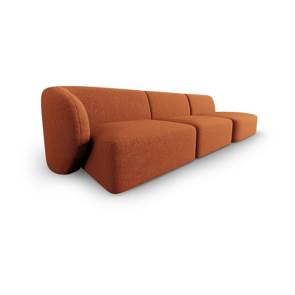 Terakotos spalvos iš šenilinio audinio sofa su kairiuoju kampu 311 cm Paolo – Milo Casa-image-2