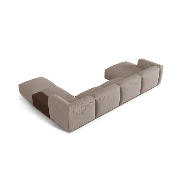Modulinė kampinė sofa smėlio spalvos (su dešiniuoju kampu/„U“ formos) Martina – Micadoni Home-image-3