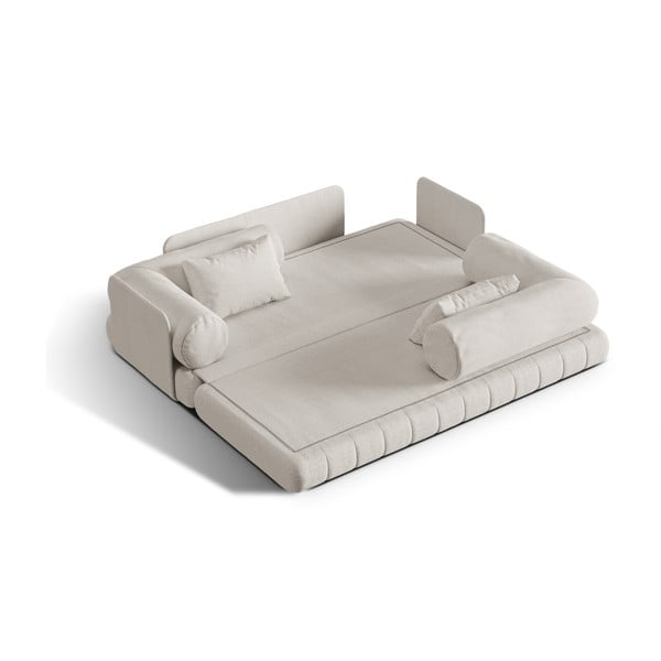 Smėlio spalvos iš boucle sulankstoma sofa 206 cm Kemi – Cosmopolitan Design-image-1