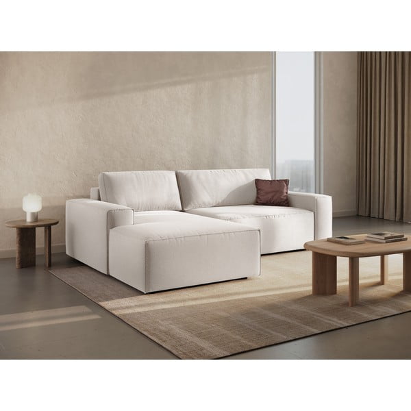 Sulankstoma kampinė sofa smėlio spalvos (su kairiuoju kampu) Jodie – Micadoni Home-image-1