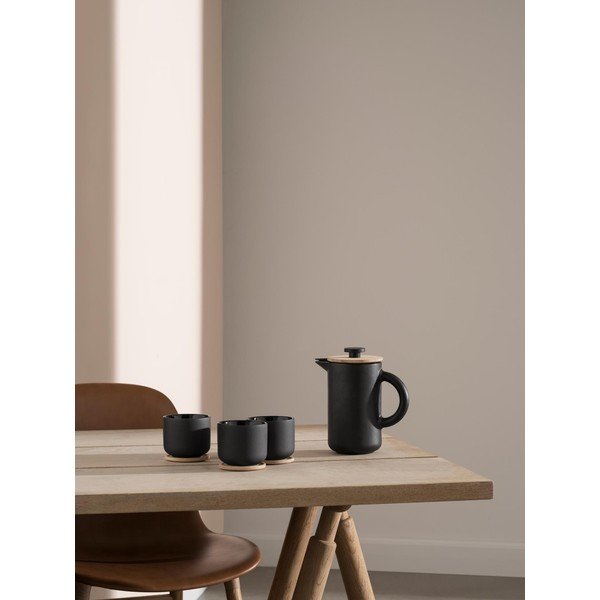 Juodos spalvos iš molio puodelis kapučino 200 ml Theo – Stelton-image-3