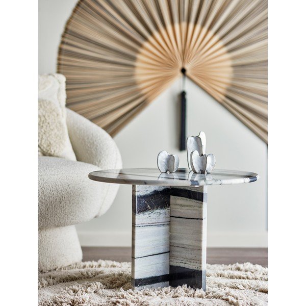 Juodos ir baltos spalvos iš marmuro apvalios formos kavos staliukas ø 61 cm Rosito – Bloomingville-image-1