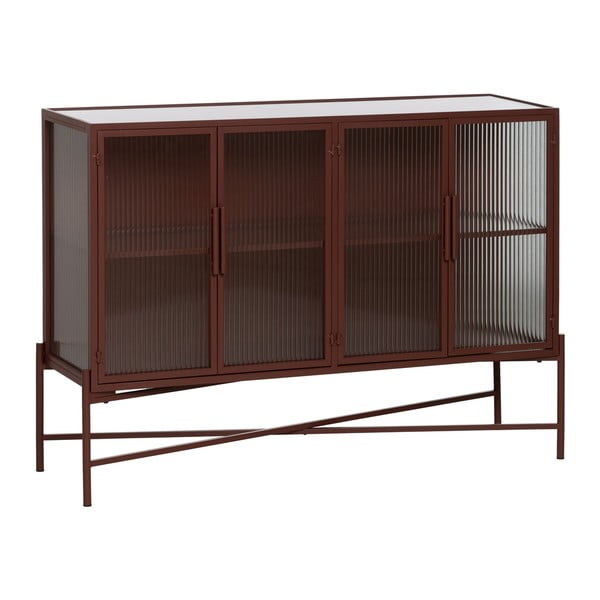 Iš metalo vitrina raudonos plytų spalvos 120x85 cm Harris – Ixia