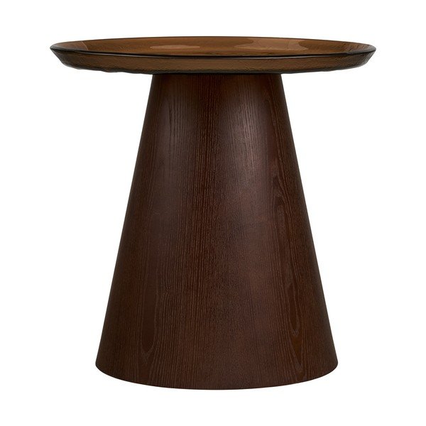 Apvalios formos šoninis stalas su stikliniu stalviršiu ø 50 cm Orvieto – House Nordic-image-3