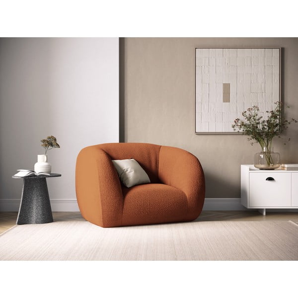 Krėslas iš boucle oranžinės spalvos Essen – Cosmopolitan Design-image-1
