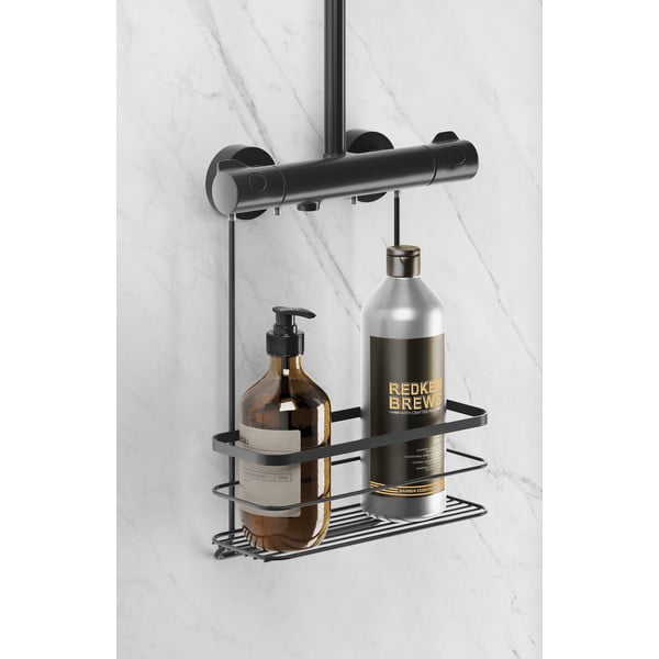 Juoda pakabinama vonios lentyna Metaltex Origin-image-1