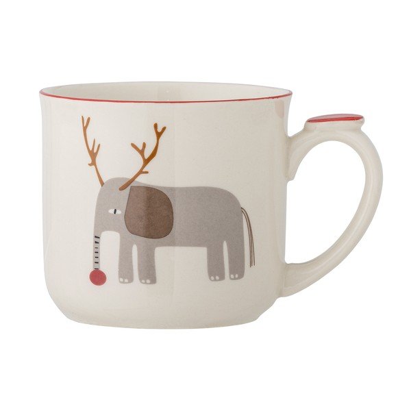 Kreminės spalvos iš akmens masės su koštuvu puodelis su Kalėdų motyvu 300 ml Valentin – Bloomingville-image-3