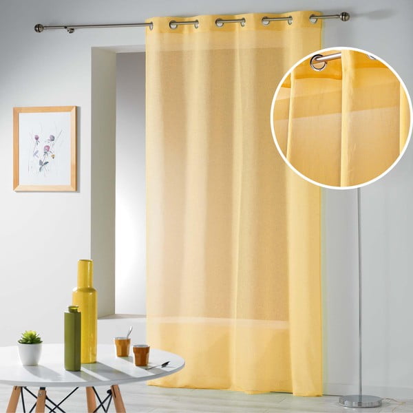 Geltonos spalvos permatoma užuolaida 140x280 cm Telma – douceur d'intérieur-image-4