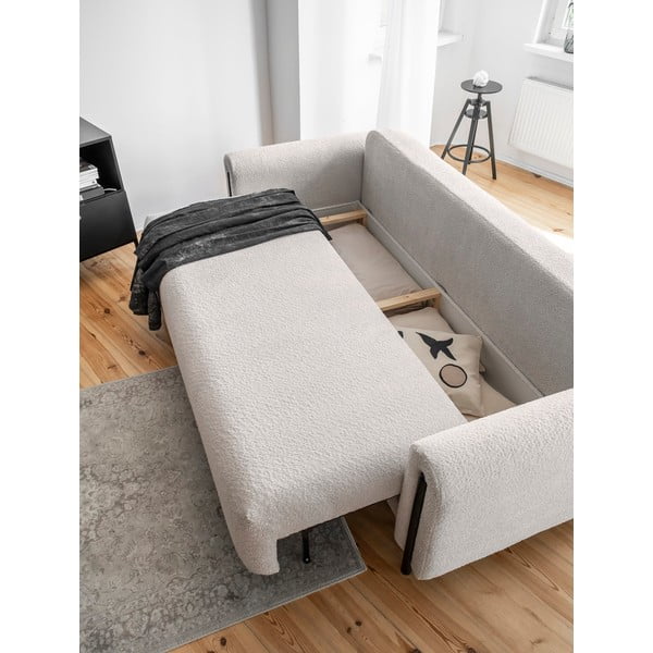 Smėlio spalvos iš boucle sulankstoma/su sandėliavimo vieta sofa 244 cm Arcadova – ELTAP-image-4