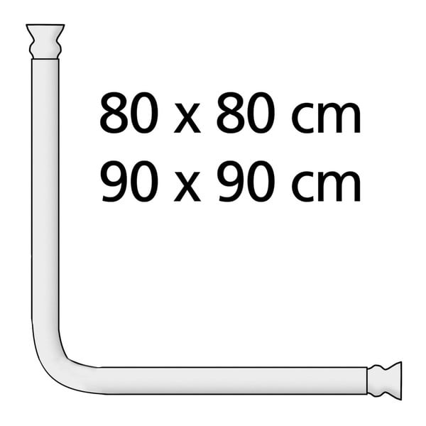Baltas universalus kampinis strypas dušo užuolaidai Wenko, ø 2,8 cm-image-2