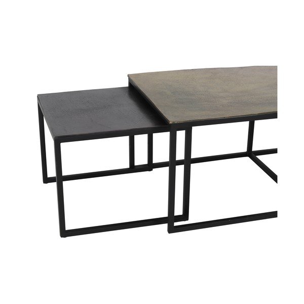 Iš metalo kavos staliukai juodos spalvos/bronzinės spalvos 3 vnt. 50x120 cm Kumalu – Light & Living-image-2