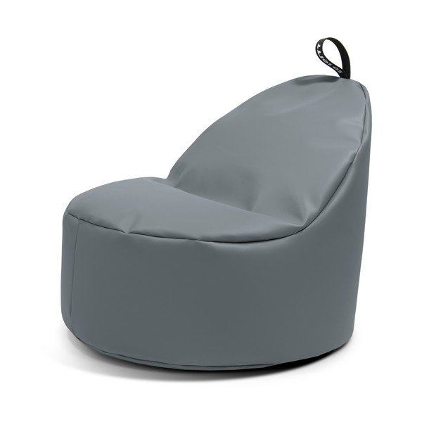Pilkos spalvos iš dirbtinės odos sėdmaišis Round XL – So Soft?