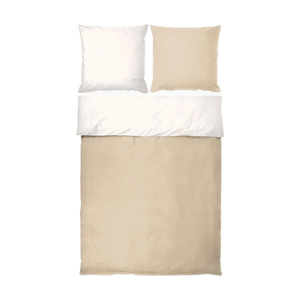 Iš medvilninio perkelio viengulė/itin ilga patalynė baltos spalvos/smėlio spalvos 140x220 cm Shades – Mette Ditmer Denmark