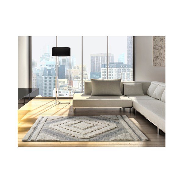 Baltos ir pilkos spalvos kilimas Universal Cheroky Blanco, 155 x 230 cm-image-1
