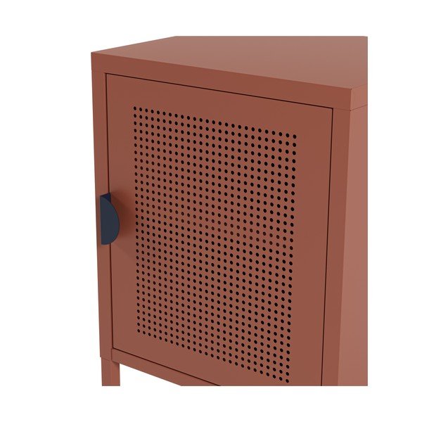 Terakotos spalvos iš metalo naktinis staliukas Sayla – Marckeric-image-3