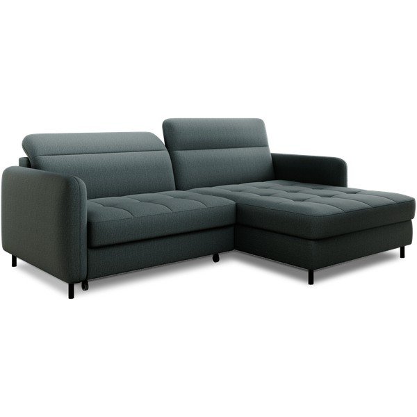 Pilkai žalios spalvos iš velveto sulankstoma/su sandėliavimo vieta kampinė sofa (su dešiniuoju kampu/su gultu) Gomsi – ELTAP-image-2