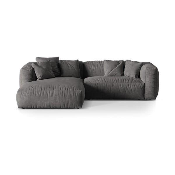 Iš boucle modulinė kampinė sofa pilkos spalvos (su kairiuoju kampu) Martina – Micadoni Home