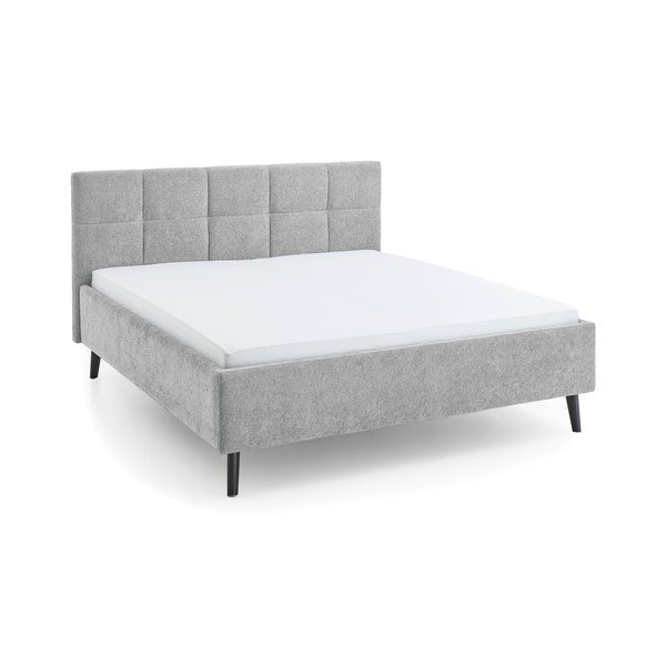 Pilkos spalvos dvigulė lova audiniu dengta be grotelių 180x200 cm Nova – Meise Möbel-image-4