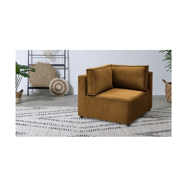 Modulinė sofa garstyčių spalvos iš kordinio velveto (kintama) Nihad modular – Bobochic Paris-image-1