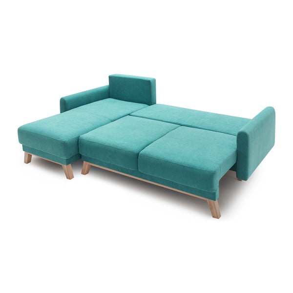 Turkio spalvos sofa-lova Bobochic Paris Balio, kairysis kampas-image-4